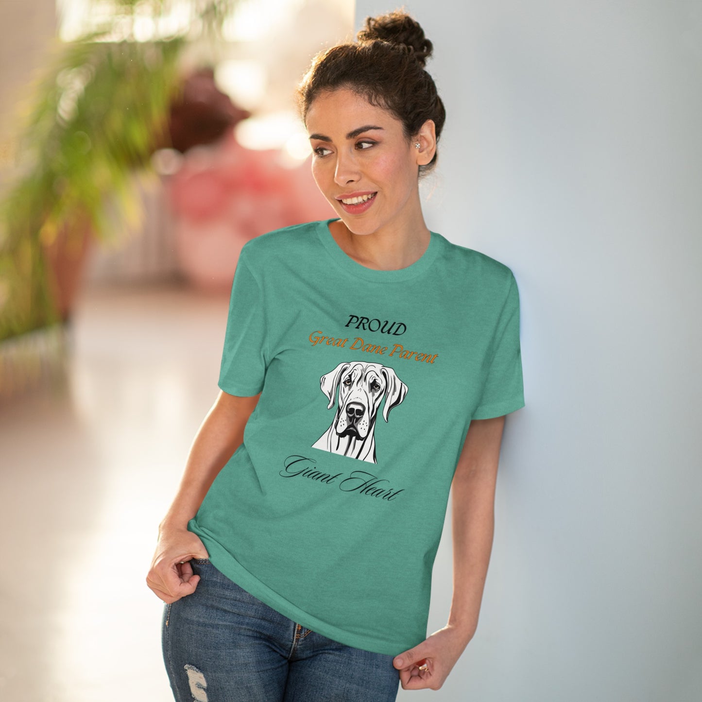 GREAT DANE PARENT "Giant Heart" Organic T-shirt - Unisex - Sniff Waggle And Walk