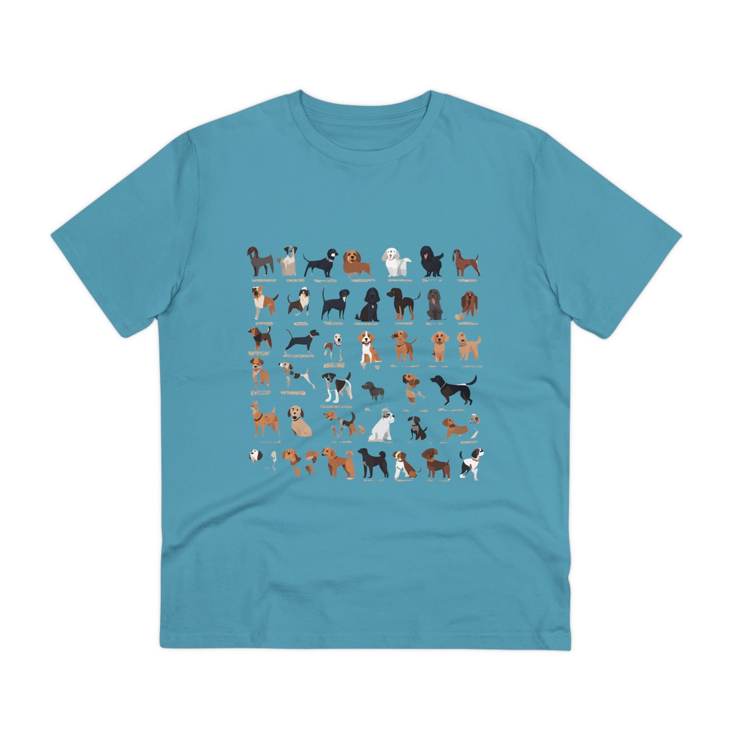 SniffwaggleNwalk™️ Comfy Organic Creator T-shirt - Unisex "Dog breeds" - Sniff Waggle And Walk