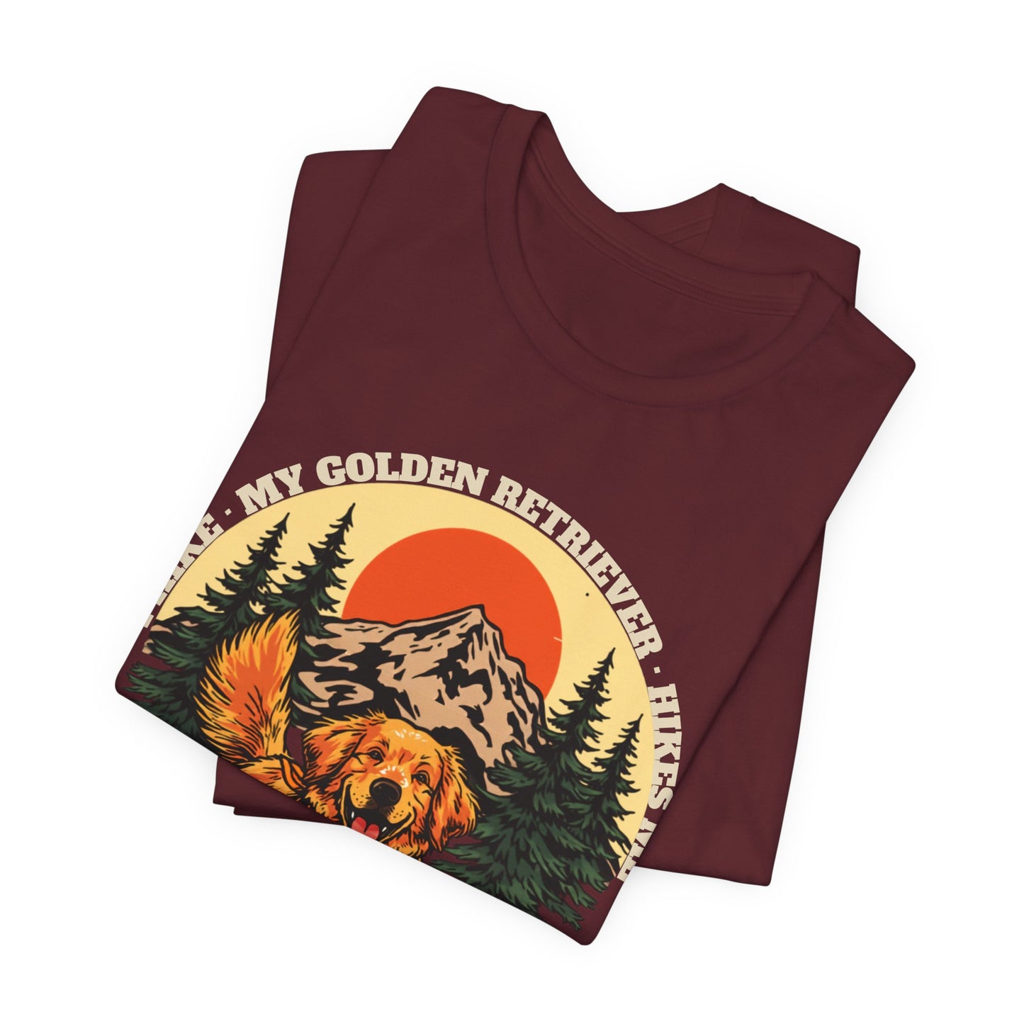 Golden Retriever hiking graphic T-shirt unisex — SniffWaggleNWalk