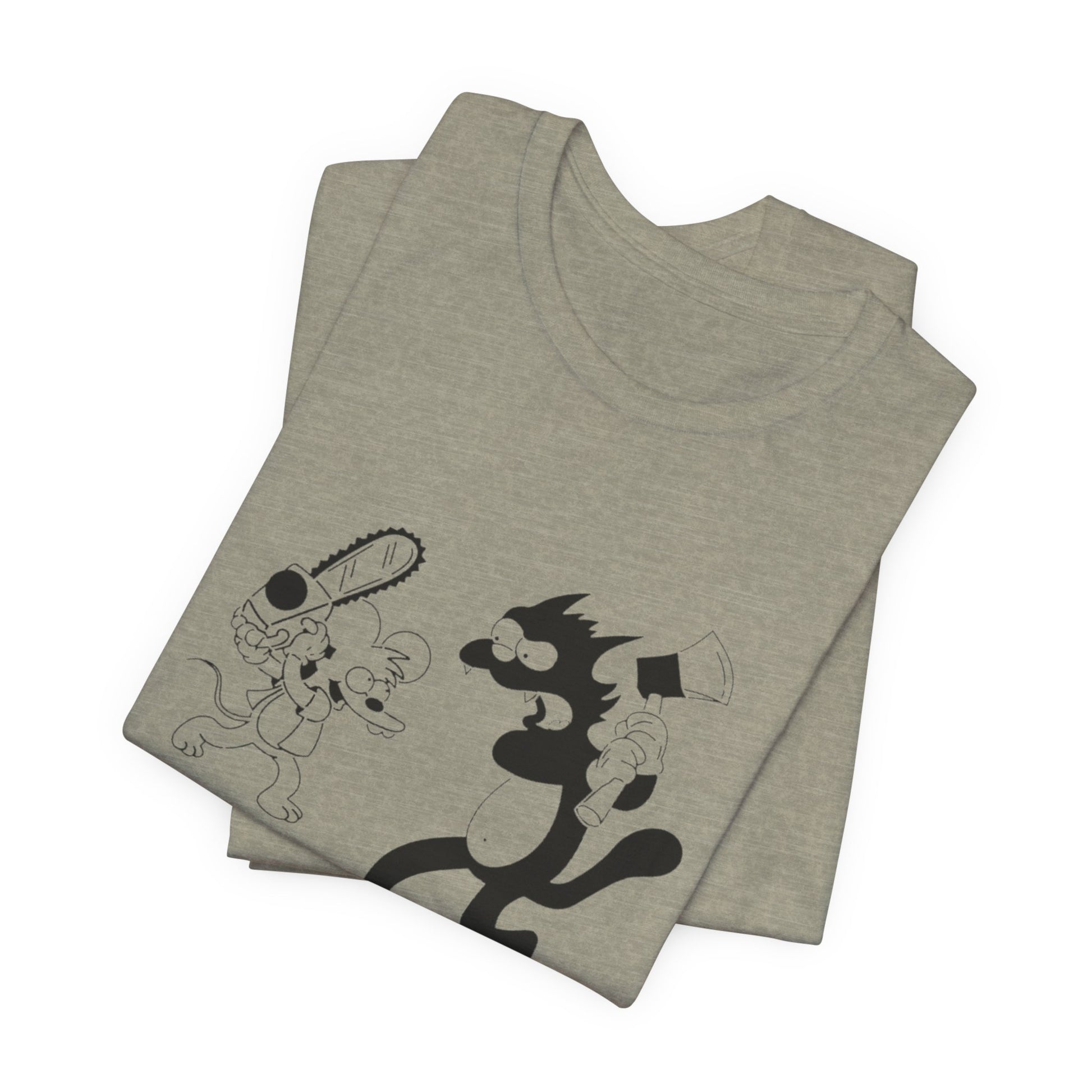 The Itchiest Scratchiest t-shirt — flat lay White, classic cartoon chaos graphic print