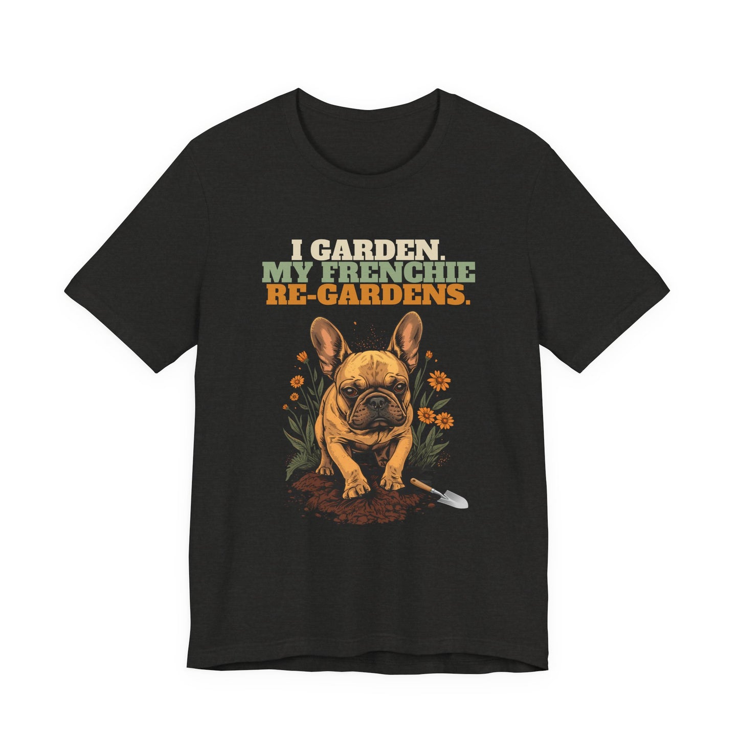 Frenchie gardening tee in navy