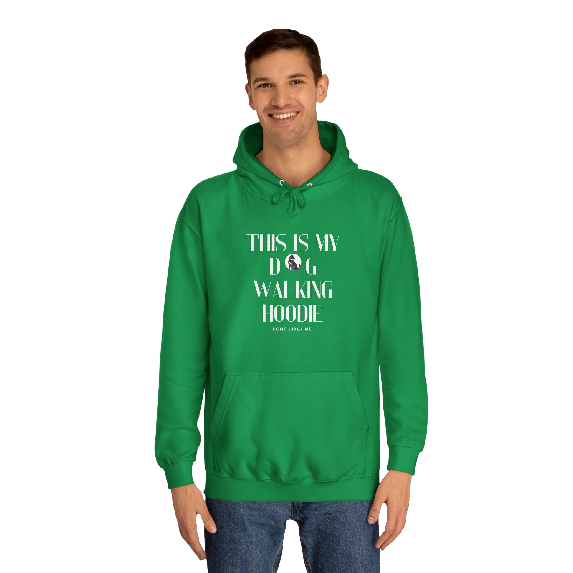 Unisex College Hoodie "this is my dog walking hoodie" - Sniff Waggle And Walk