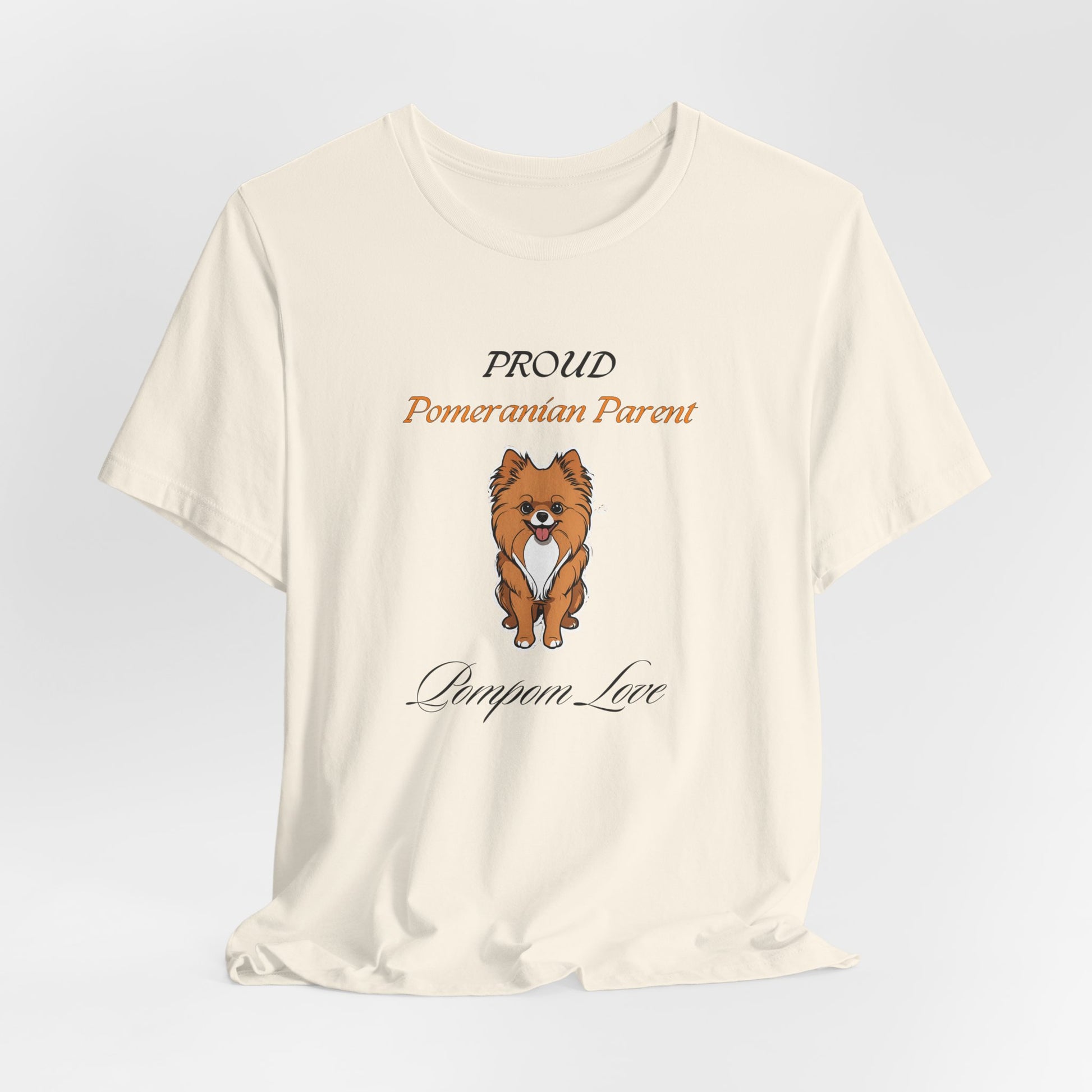 Proud Pomeranian Parent t-shirt on a hanger