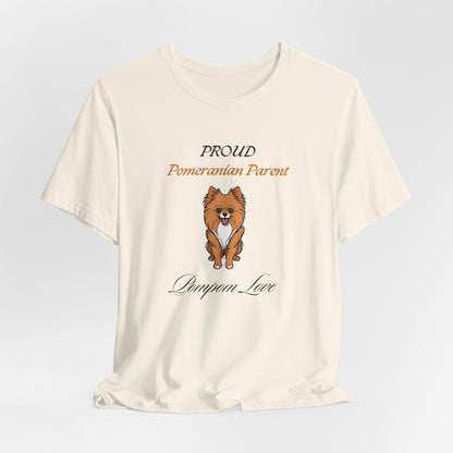 Proud Pomeranian Parent t-shirt on a hanger