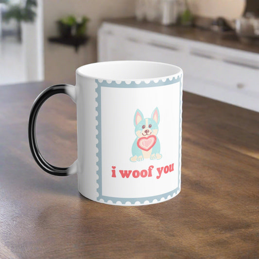 I Woof You, Color Morphing Mug, 11oz - Sniff Waggle And Walk