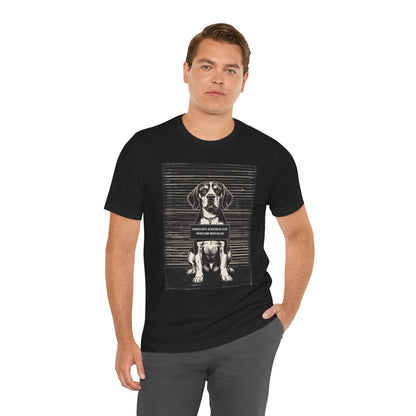 Beagle True Crime Night Shift t-shirt folded flat, black