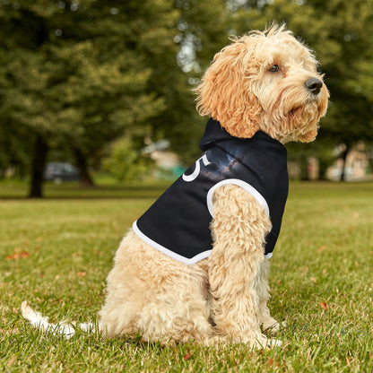 Pet Hoodie — Galaxy Black Dog Hoodie with ‘555’ Mystic Numeral Print