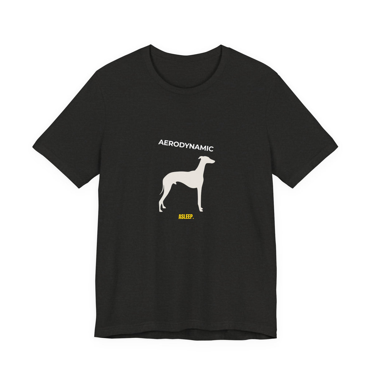 Aerodynamic Greyhound T‑Shirt — Silhouette Dog Graphic Tee — SniffWaggleNWalk™