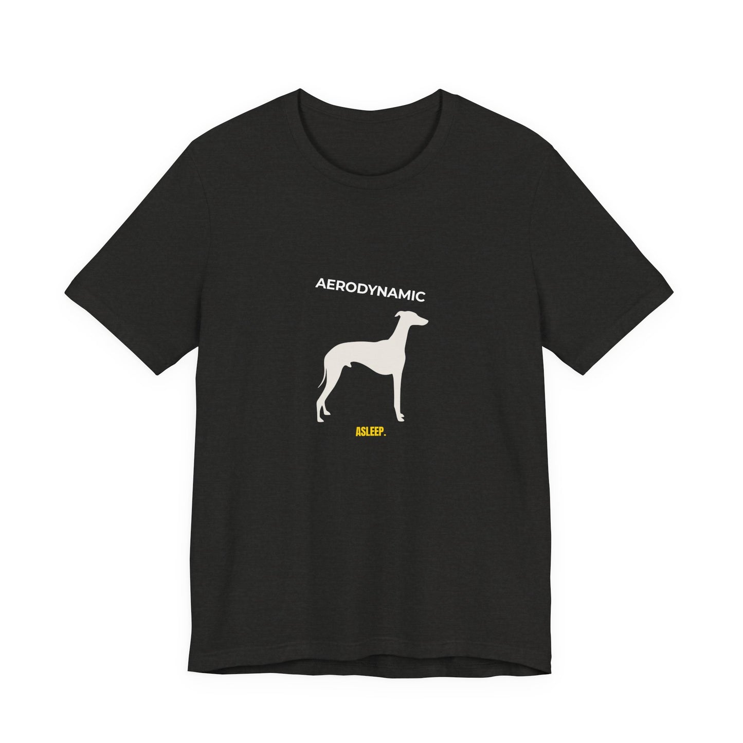 Aerodynamic Greyhound T‑Shirt — Silhouette Dog Graphic Tee (Includes "AERODYNAMIC")