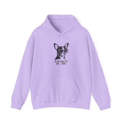 Unisex Heavy Blend™ "My dog thinks im cool..I think" Hooded Sweatshirt - Sniff Waggle And Walk