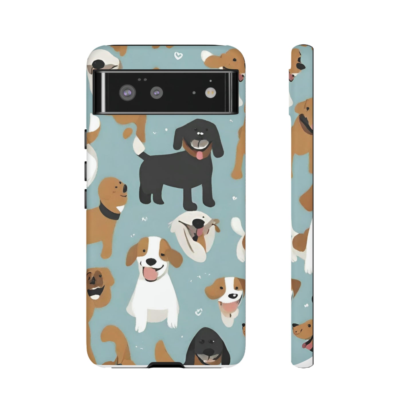 Sniffwagglendwalk™ Multi Dog Design Tough Phone Case. - Sniff Waggle And Walk