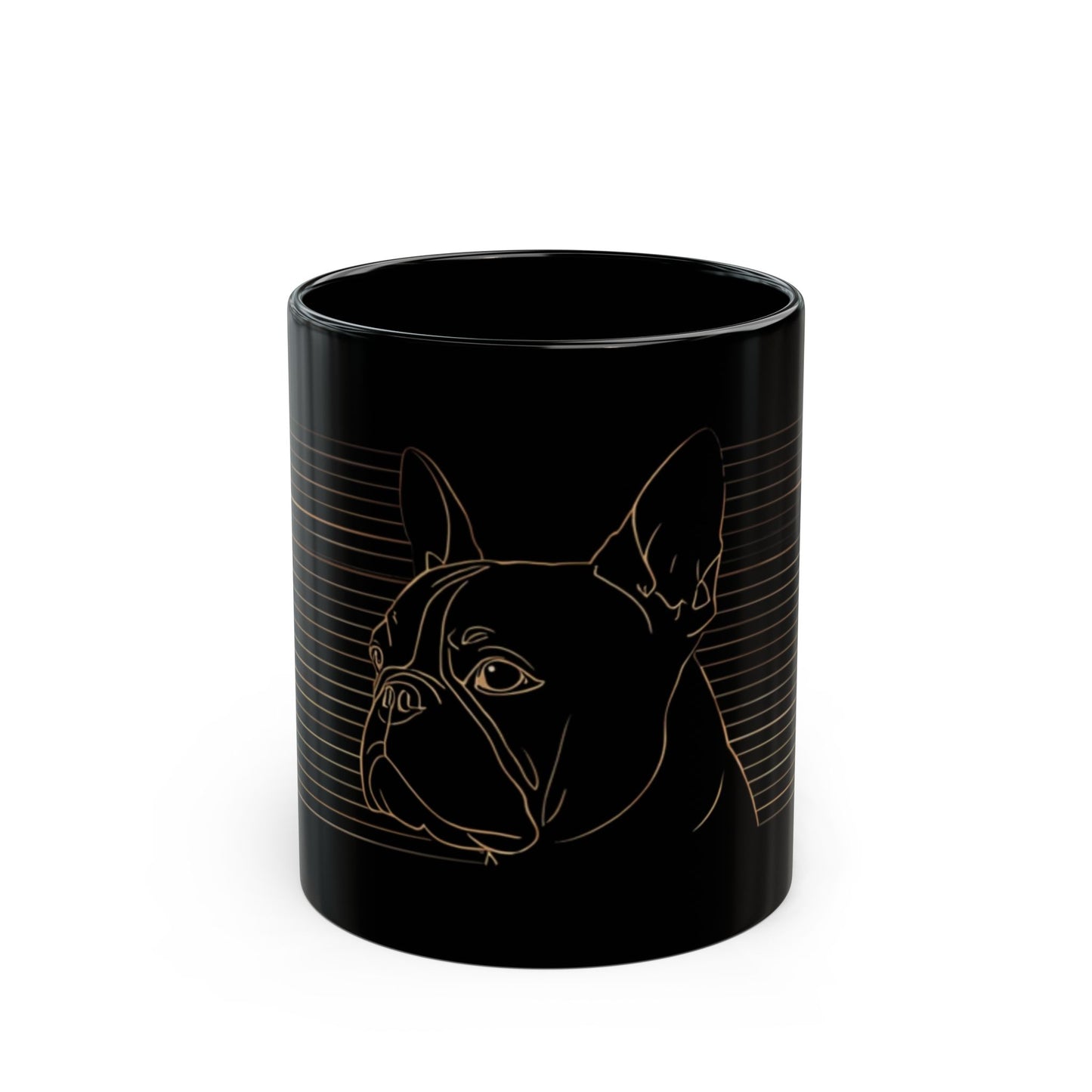 French Bulldog Outline Black Mug – Minimalist Dog Lover Coffee Cup (11oz & 15oz)