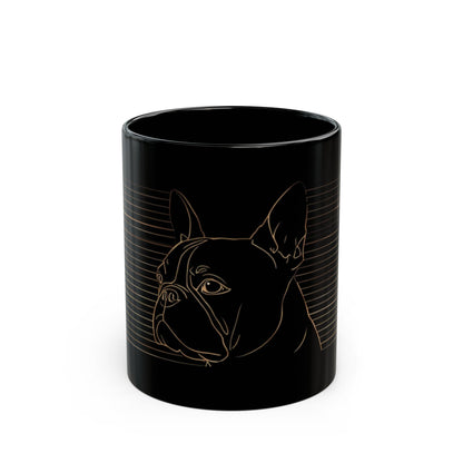 French Bulldog black ceramic mug — dog lover gift