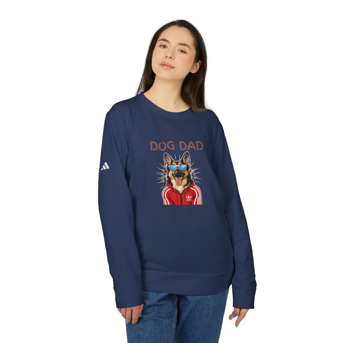 Dog Dad Adidas A434 T-Shirt — Grey Heather — free worldwide delivery — SniffWaggleNWalk™