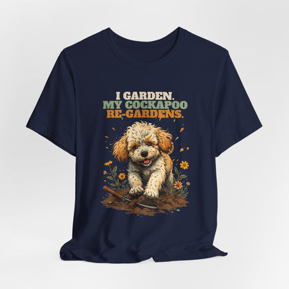 Cockapoo dog gardening t-shirt gift idea