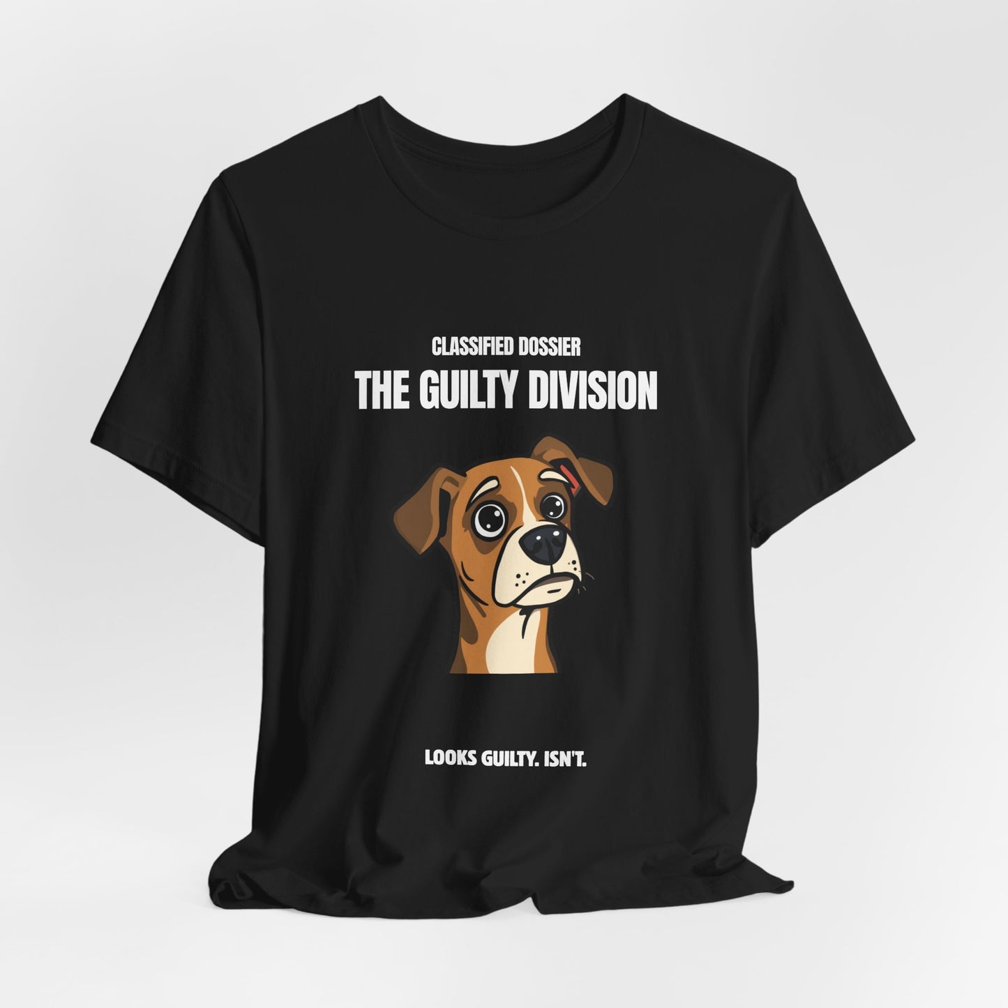 The Guilty Division Dog Tee – "Classified Dossier" Cute Boxer Puppy Shirt