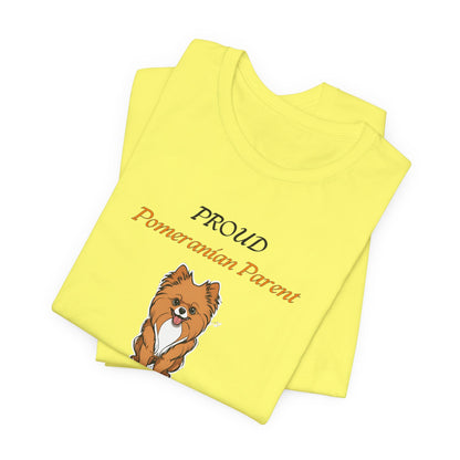 Proud Pomeranian Parent t-shirt size reference