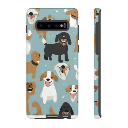 Sniffwagglendwalk™ Multi Dog Design Tough Phone Case. - Sniff Waggle And Walk