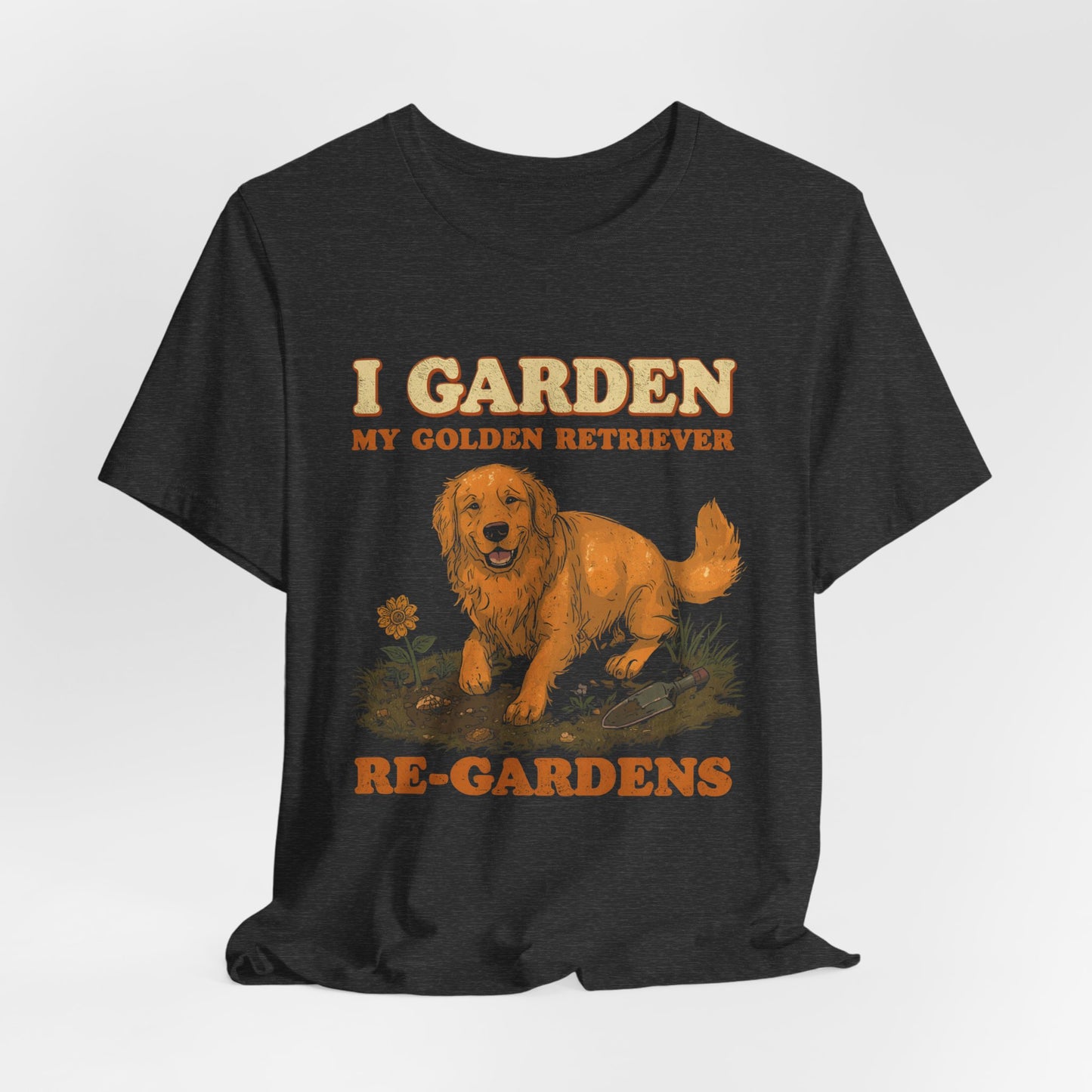 Golden Retriever gardening shirt back view