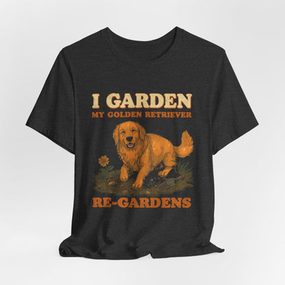 Golden Retriever gardening shirt back view
