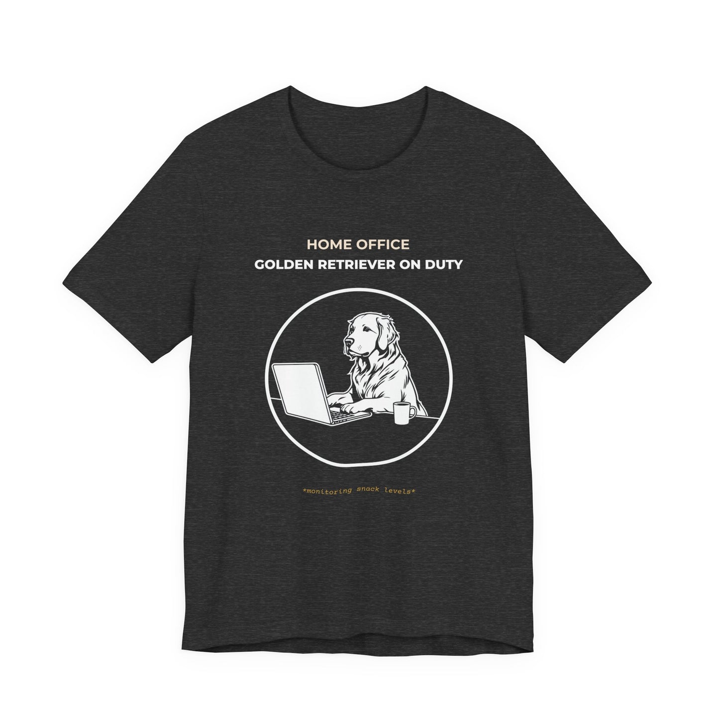 Golden Retriever Home Office T-Shirt — "Golden Retriever On Duty"