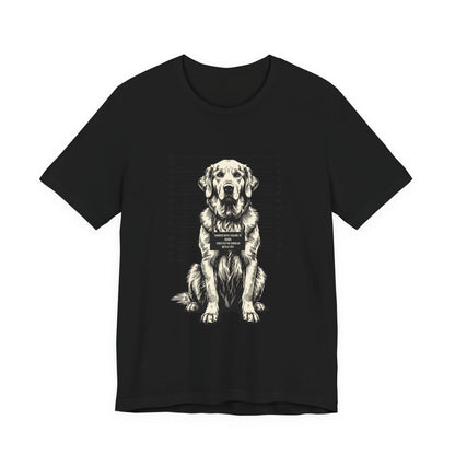 Natural colourway of the Golden Retriever True Crime Night Shift t-shirt
