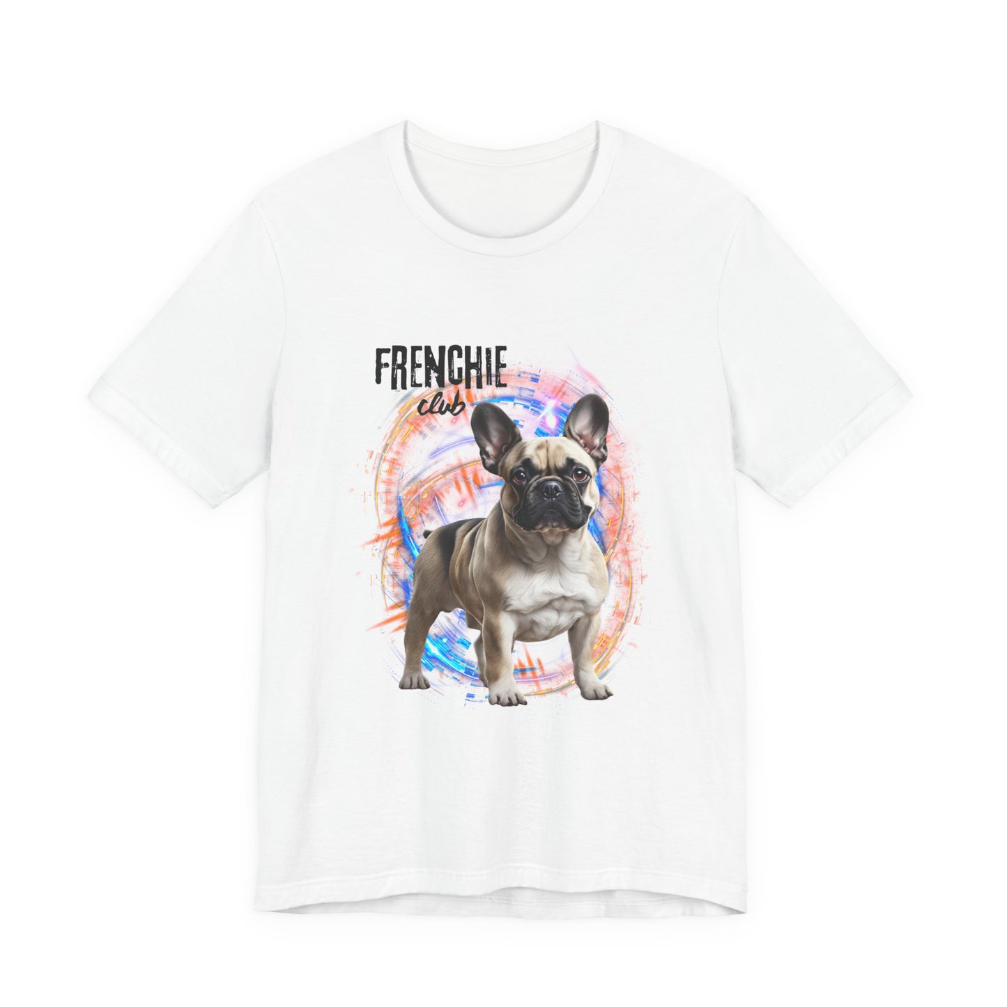 Join the Frenchie Club tee — Natural, front view, Bella+Canvas unisex t-shirt