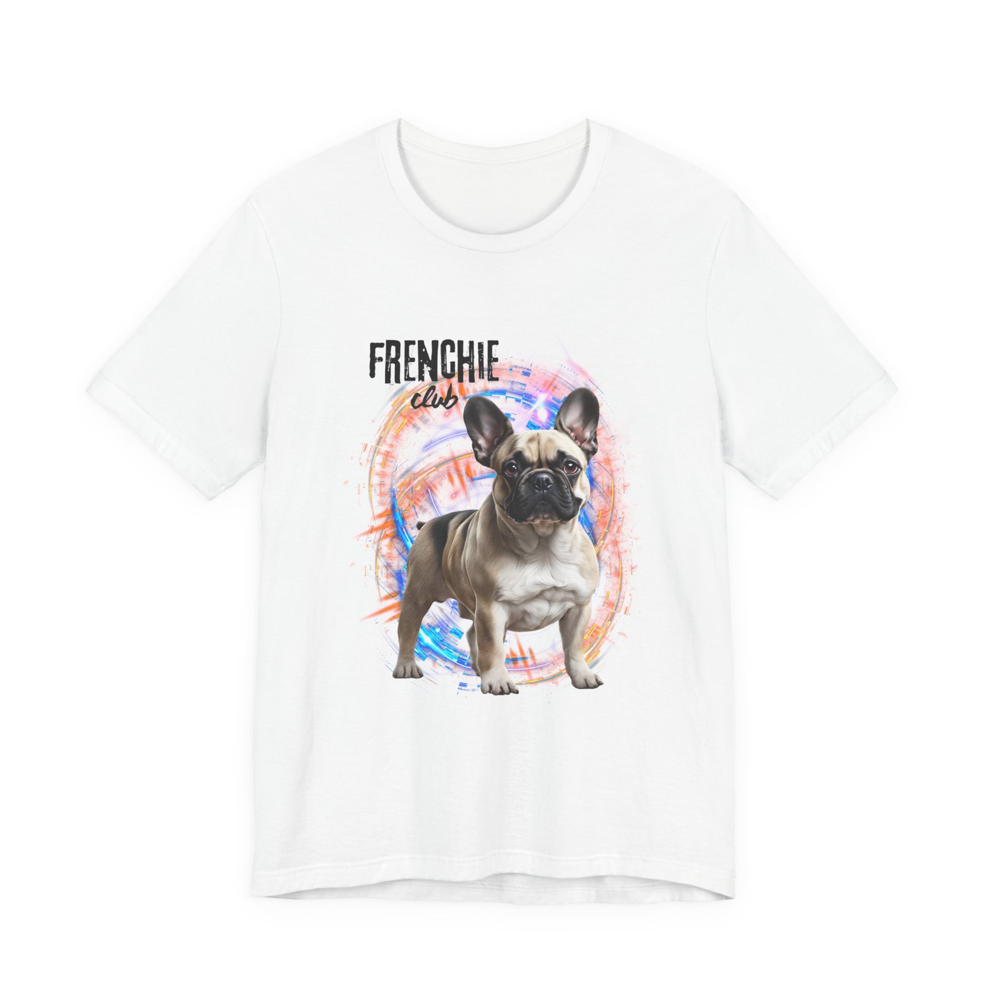 Join the Frenchie Club tee — Natural, front view, Bella+Canvas unisex t-shirt