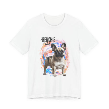 Join the Frenchie Club tee — Natural, front view, Bella+Canvas unisex t-shirt