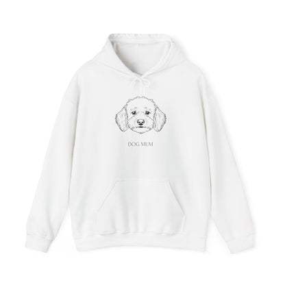 Cockapoo Dog Mum minimalist line art hoodie product view