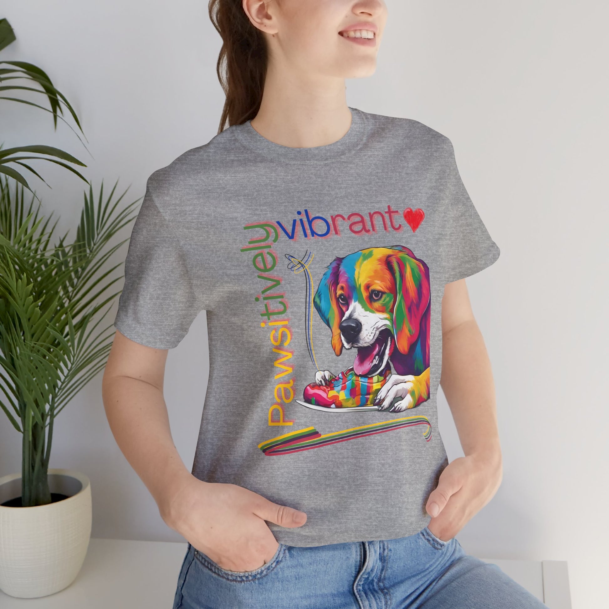 Pawsitively Vibrant T-Shirt — Sniff Waggle And Walk pop-art beagle design