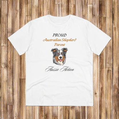 PROUD AUSTRALIAN SHEPHARD PARENT "Aussie Action" Soft Organic T-shirt - Unisex - Sniff Waggle And Walk