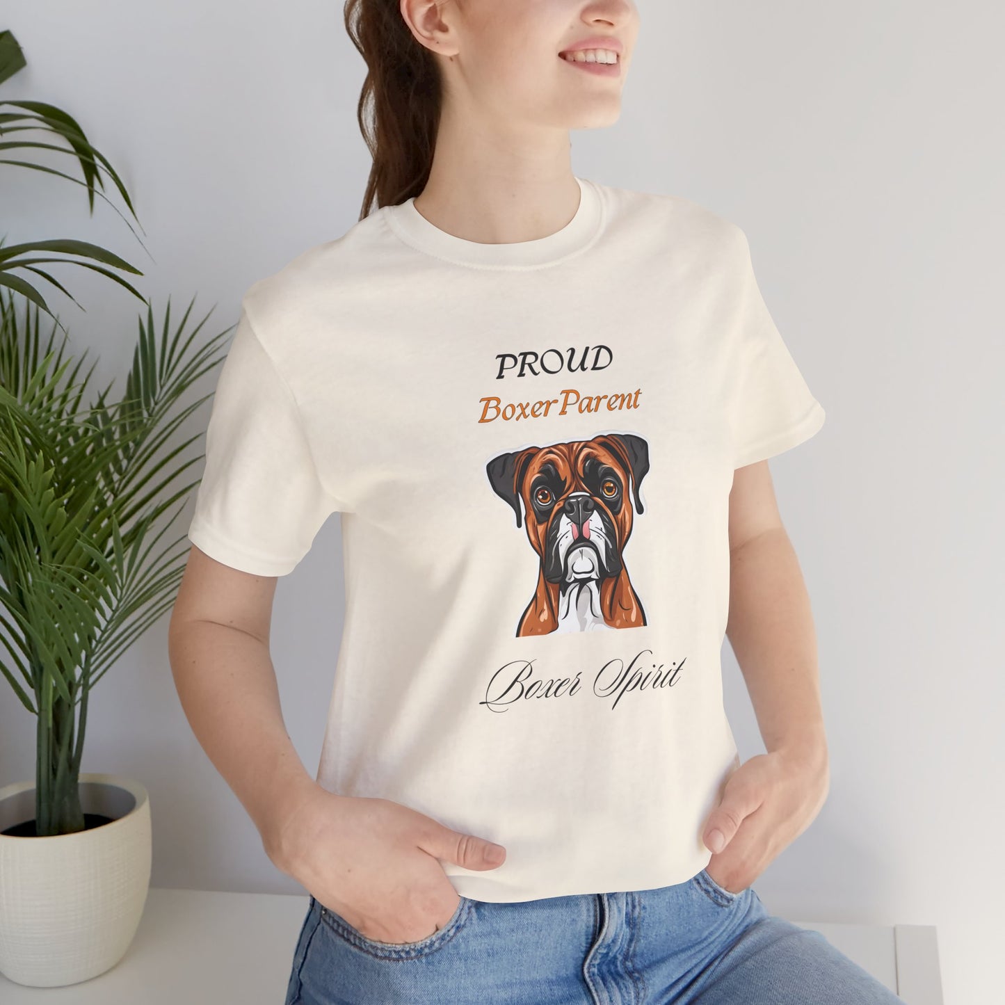 Proud Boxer Parent t-shirt folded showing the organic cotton fabric