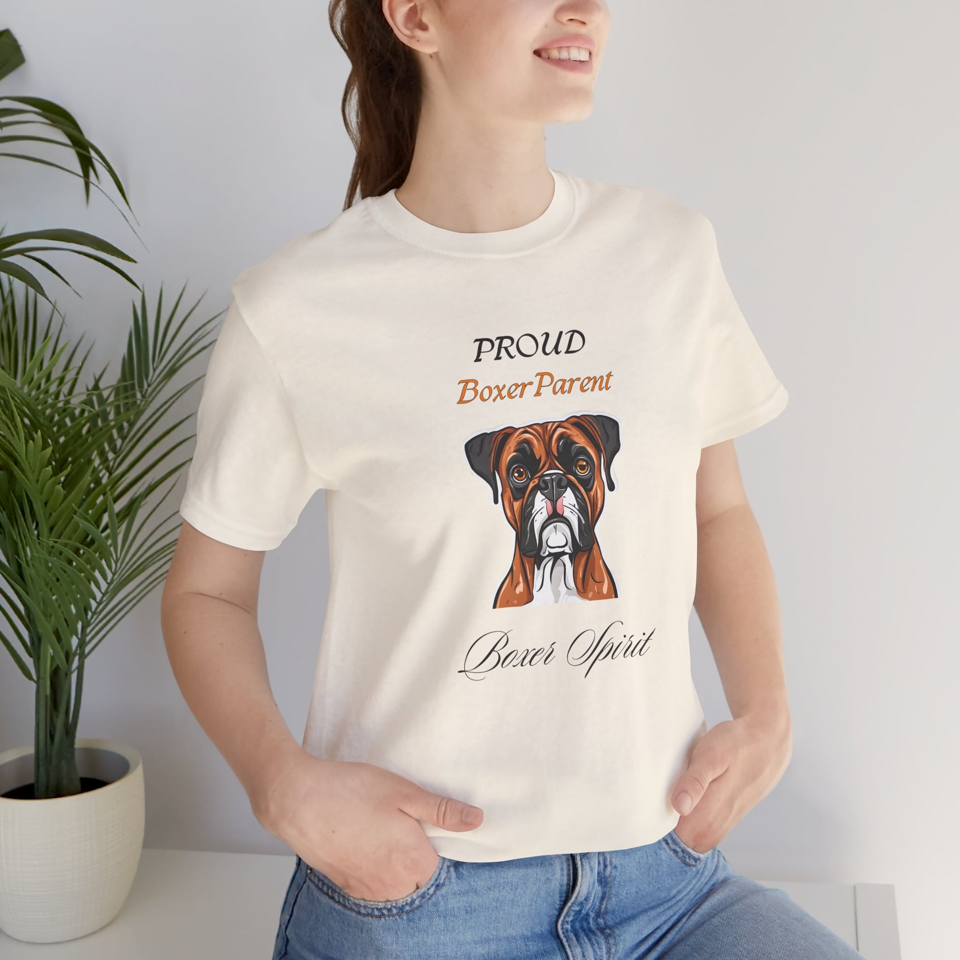 Proud Boxer Parent t-shirt folded showing the organic cotton fabric