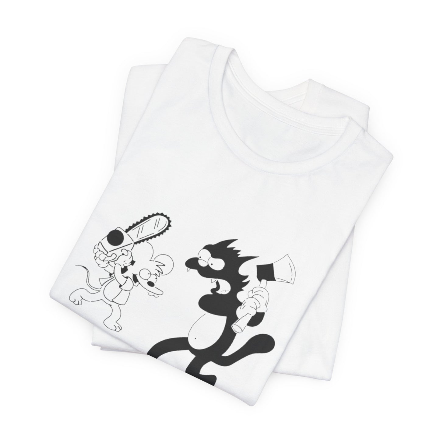 The Itchiest Scratchiest tee — Heather Blue, lifestyle shot, funny cartoon tee printed to order