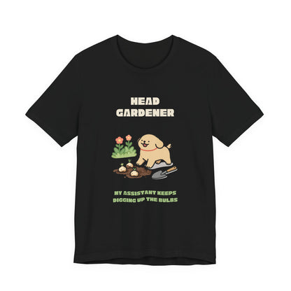 Gardening dog lover unisex tee — gift for gardeners