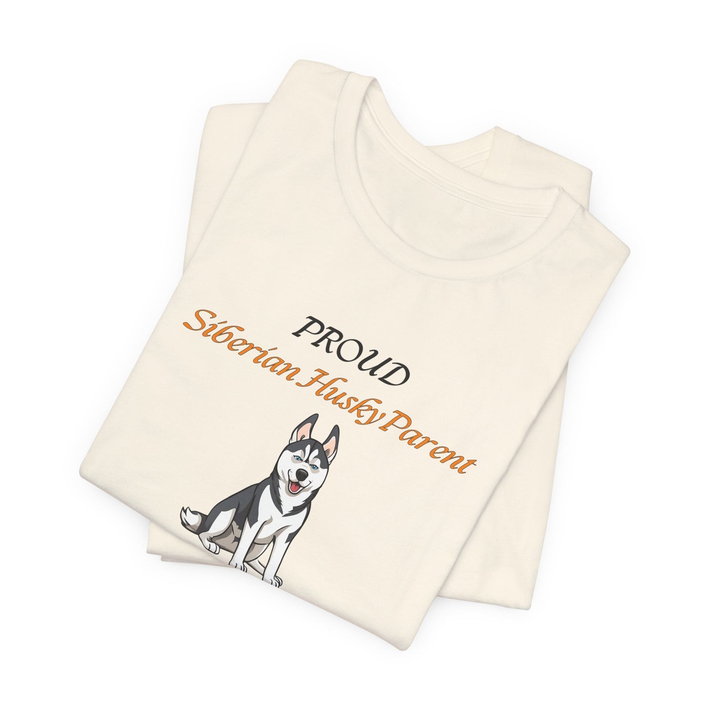 Proud Siberian Husky Parent t-shirt in Athletic Heather, flat lay