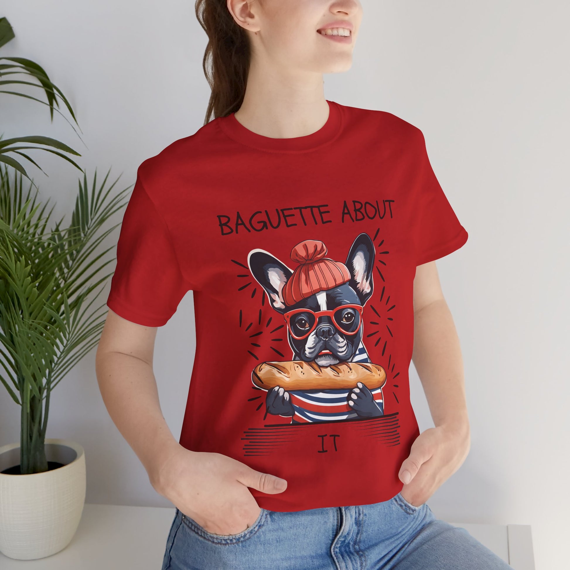 Baguette About It French Bulldog T-Shirt gift idea — SniffWaggleNWalk™