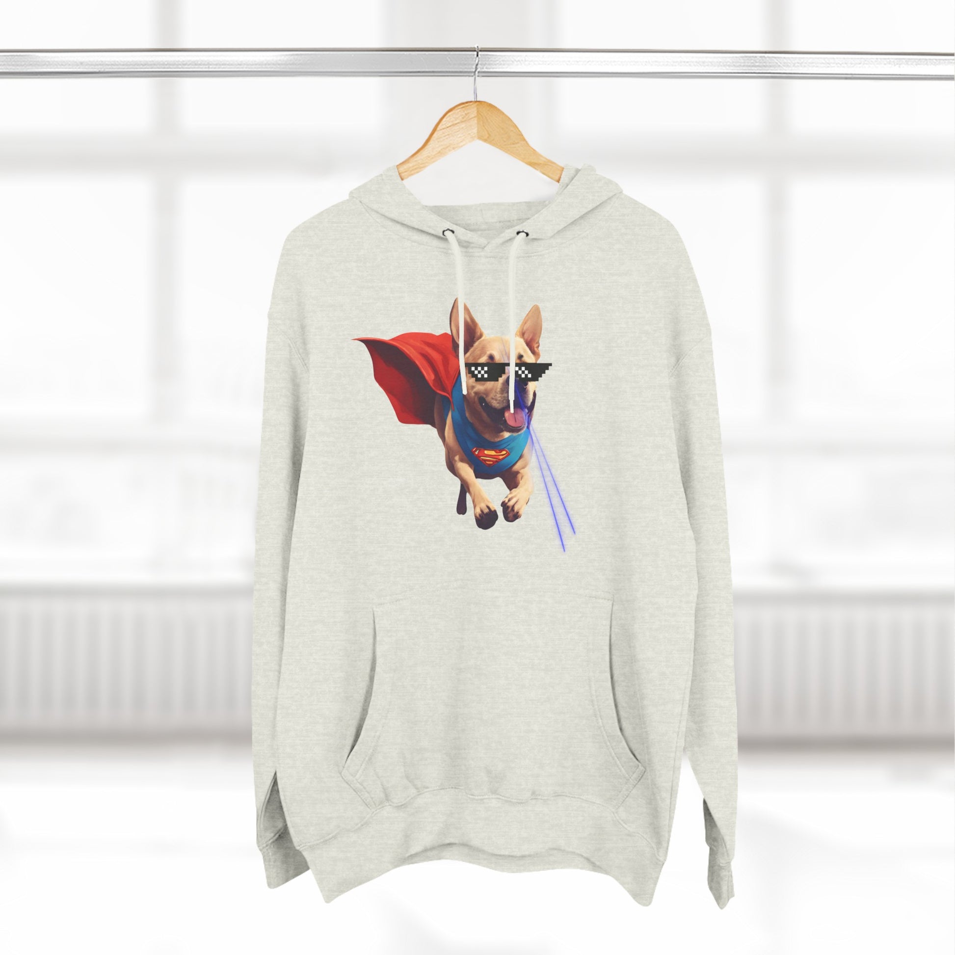 SniffwaggleNwalk™ "Super Dog" Three panel Fleece Hoodie - Sniff Waggle And Walk