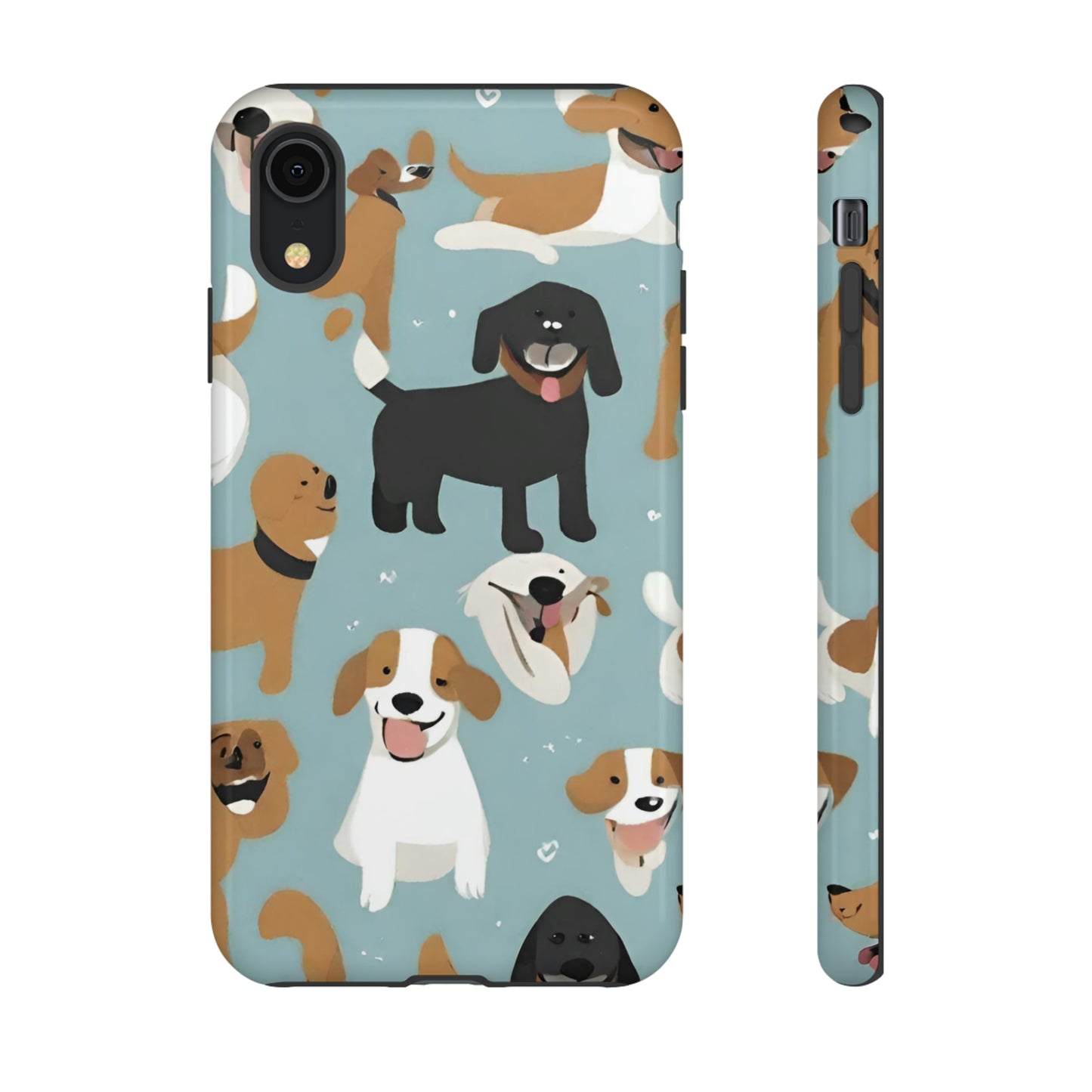 Sniffwagglendwalk™ Multi Dog Design Tough Phone Case. - Sniff Waggle And Walk