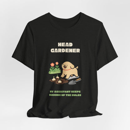 Funny gardening dog t-shirt — soft cotton unisex tee