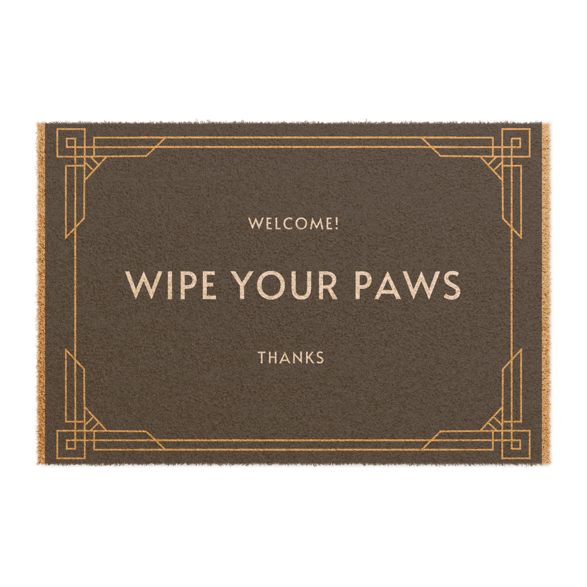 "Wipe Your Paws, Thanks" Doormat — Eco-Friendly Coir Mat for Dog Lovers, 24x16in — SniffWaggleNWalk PawStep™