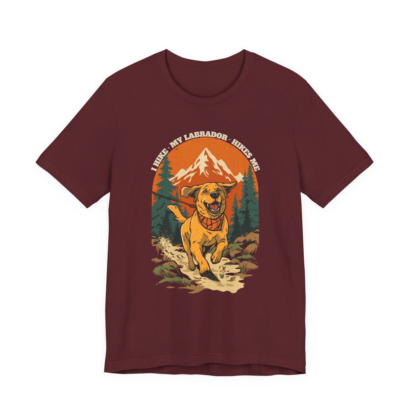 Labrador hiking tee mountain design