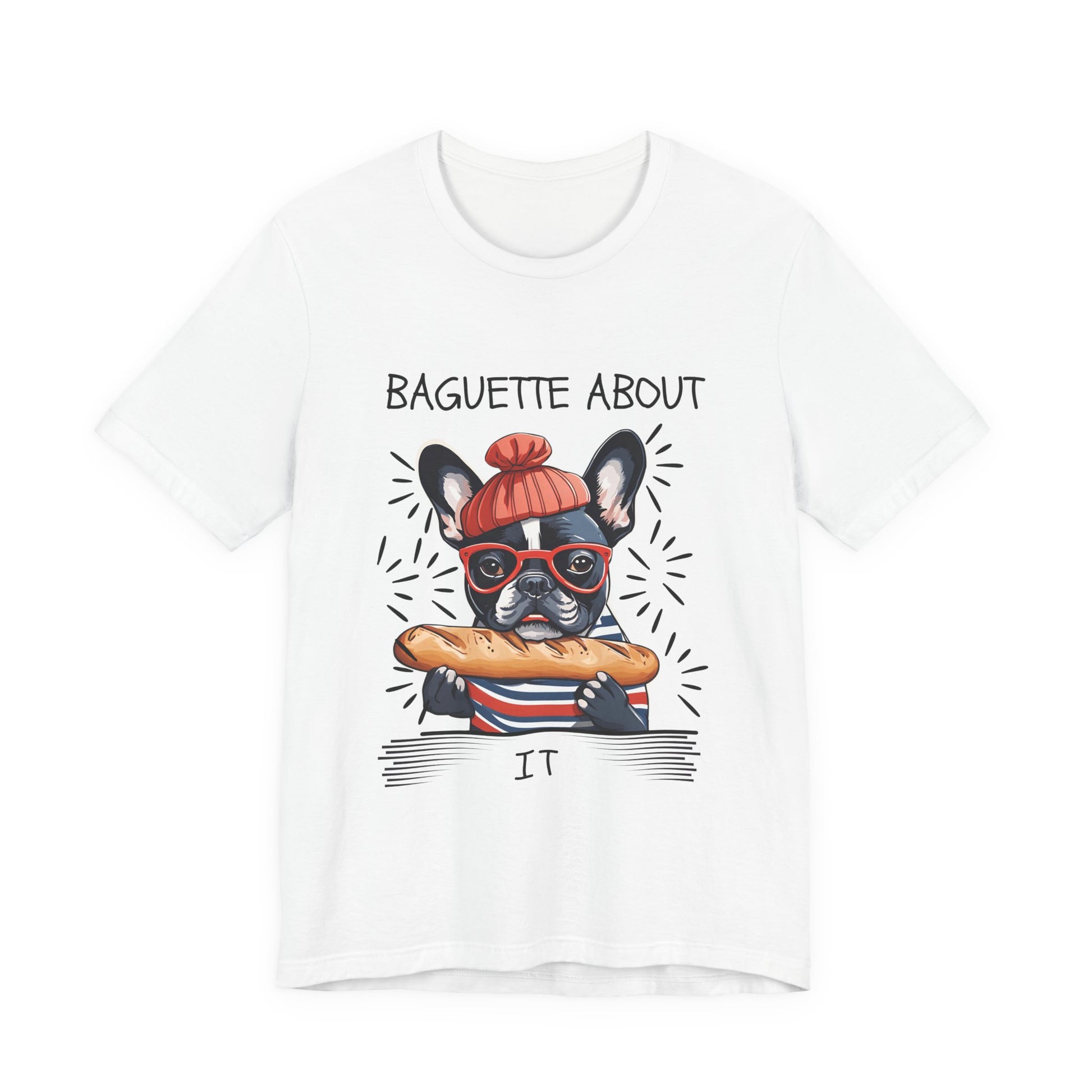 Baguette About It tee in Red Bella+Canvas 3001 — SniffWaggleNWalk™