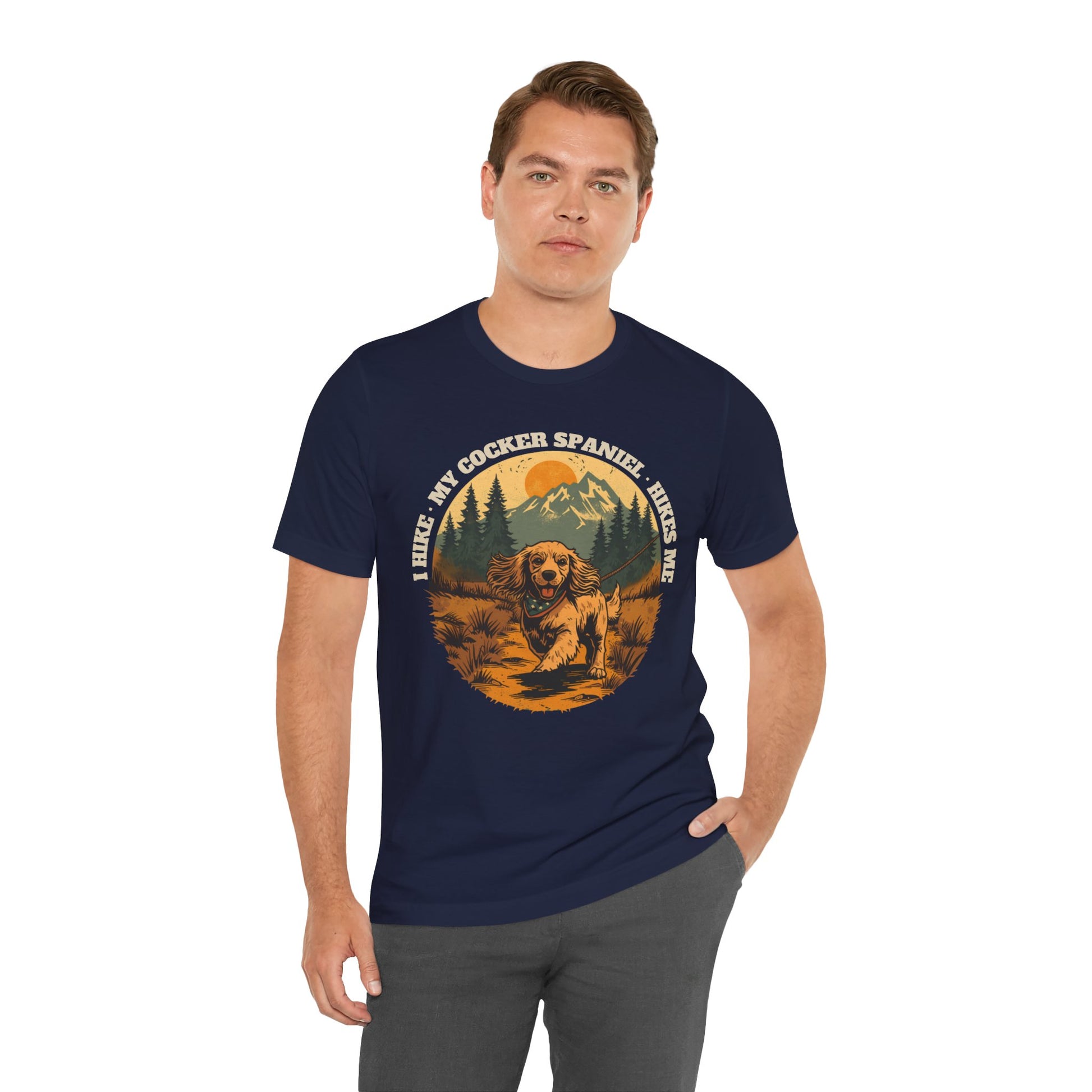 Cocker spaniel hikes me hiking gift t-shirt