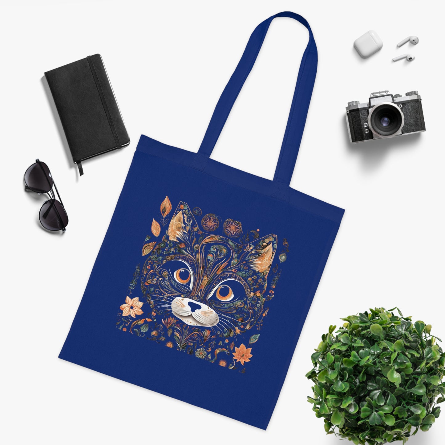 Cat Cotton Tote Bag - Transparent Cat Design-Sniffwaggleandwalk™