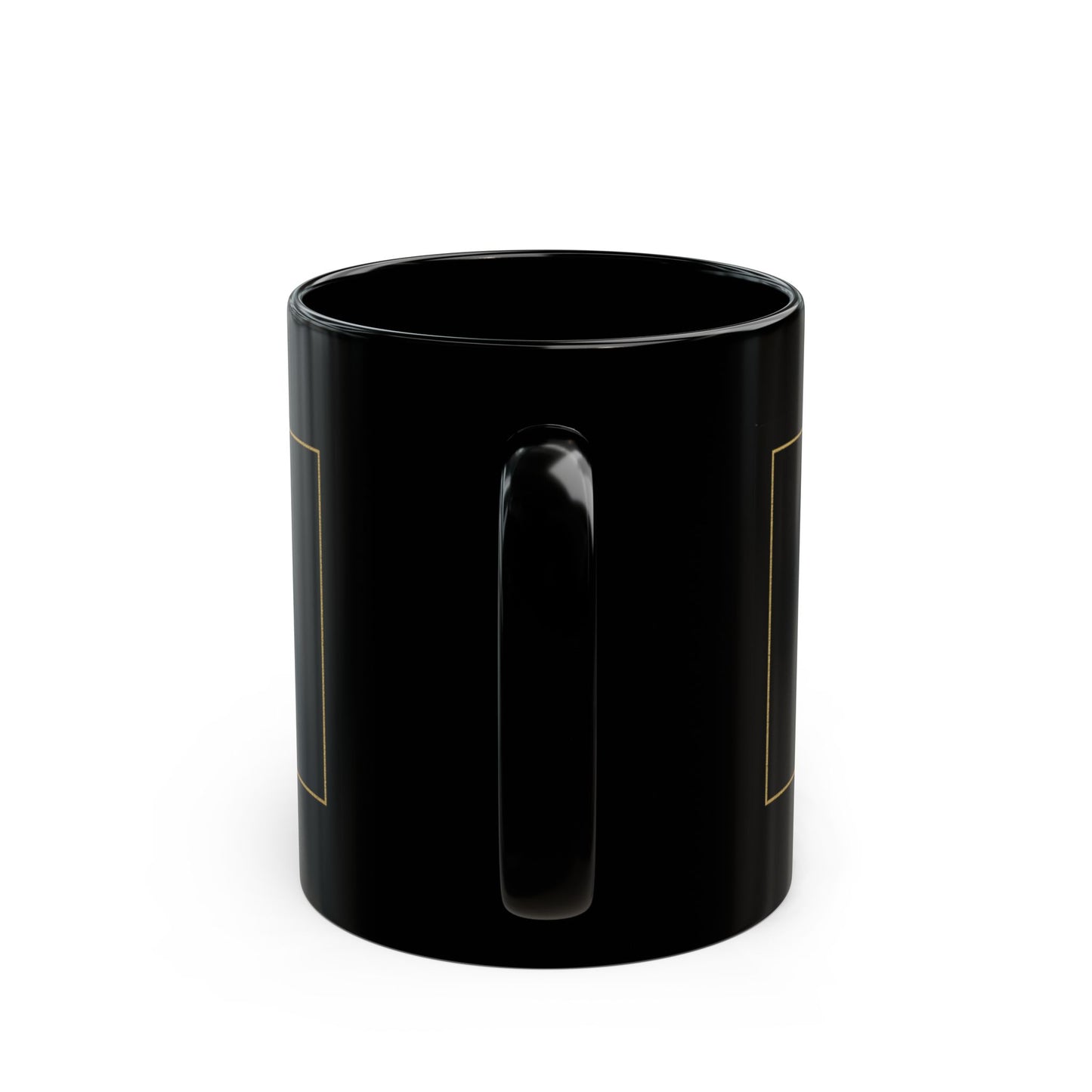 Black Ceramic Mug — Elegant Gold-Line Dog Portrait Coffee Cup (11oz/15oz)