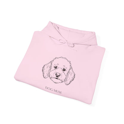 Cockapoo Dog Mum line art hoodie detail view
