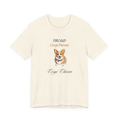 Proud Corgi Parent t-shirt in White, front view
