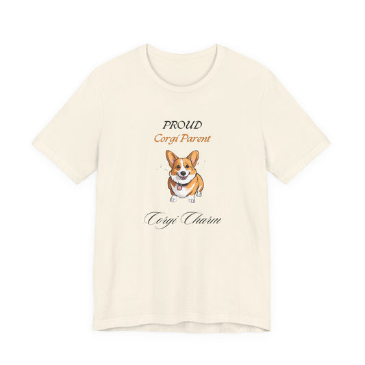 Proud Corgi Parent t-shirt in White, front view